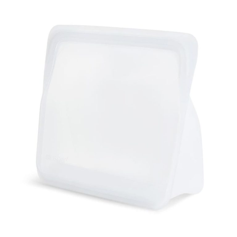 Bolsa de Silicona platino con base de pie Stasher Grande