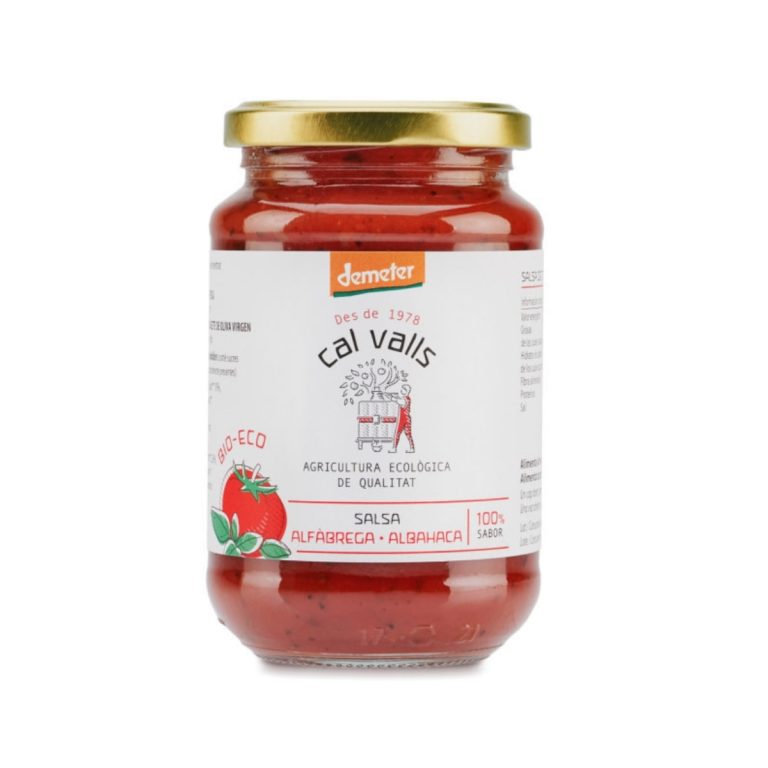 SALSA DE TOMATE con albahaca 350gr. DEMETER