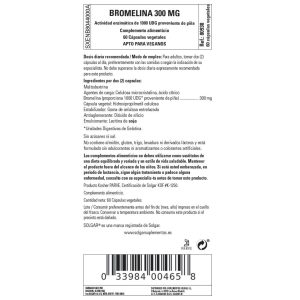 Bromelina 300 mg – 60 Cápsulas Veganas