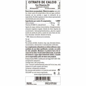 Citrato de Calcio con Vitamina D – 240 Comprimidos
