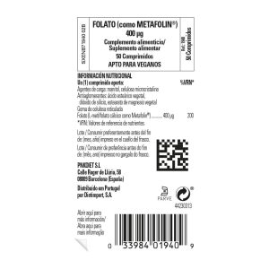 Folato – Metafolin 400 mcg – 50 Comprimidos