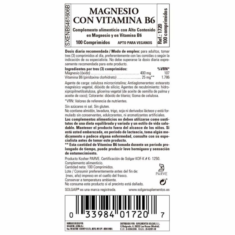 Magnesio + B6 – 100 Comprimidos