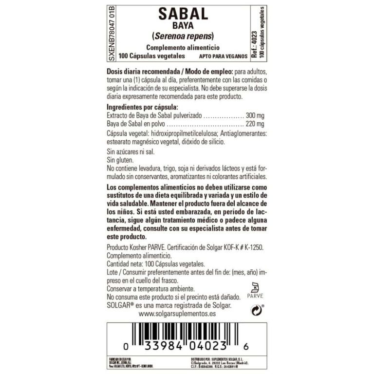 Sabal – 100 Cápsulas Veganas