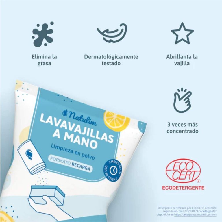Características Lavavajillas a Mano en Polvo