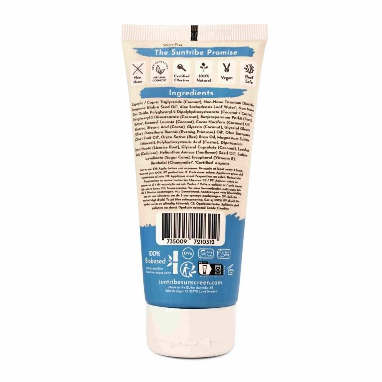 Crema Solar Mineral Ecológica Deporte SPF50 Suntribe Descripción